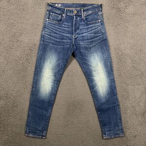 G Star Raw Jeans Mens 30x32 Blue 3301 Slim Fit Stretch Dark Wash Denim Pants